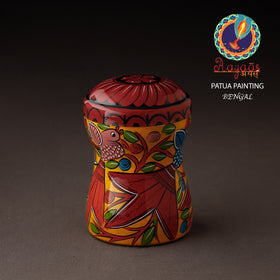 Multicolor Bengal Patua Handpainted Stainless Steel Multi Utility Canister