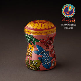 Peach Bengal Patua Handpainted Stainless Steel Multi Utility Canister