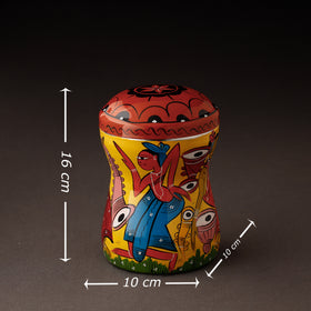 Multicolor Bengal Patua Handpainted Stainless Steel Multi Utility Canister