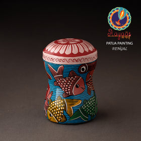 Blue Bengal Patua Handpainted Stainless Steel Multi Utility Canister
