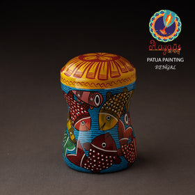 Blue Bengal Patua Handpainted Stainless Steel Multi Utility Canister
