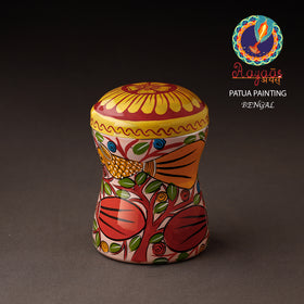 Multicolor Bengal Patua Handpainted Stainless Steel Multi Utility Canister