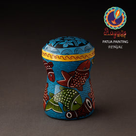 Blue Bengal Patua Handpainted Stainless Steel Multi Utility Canister