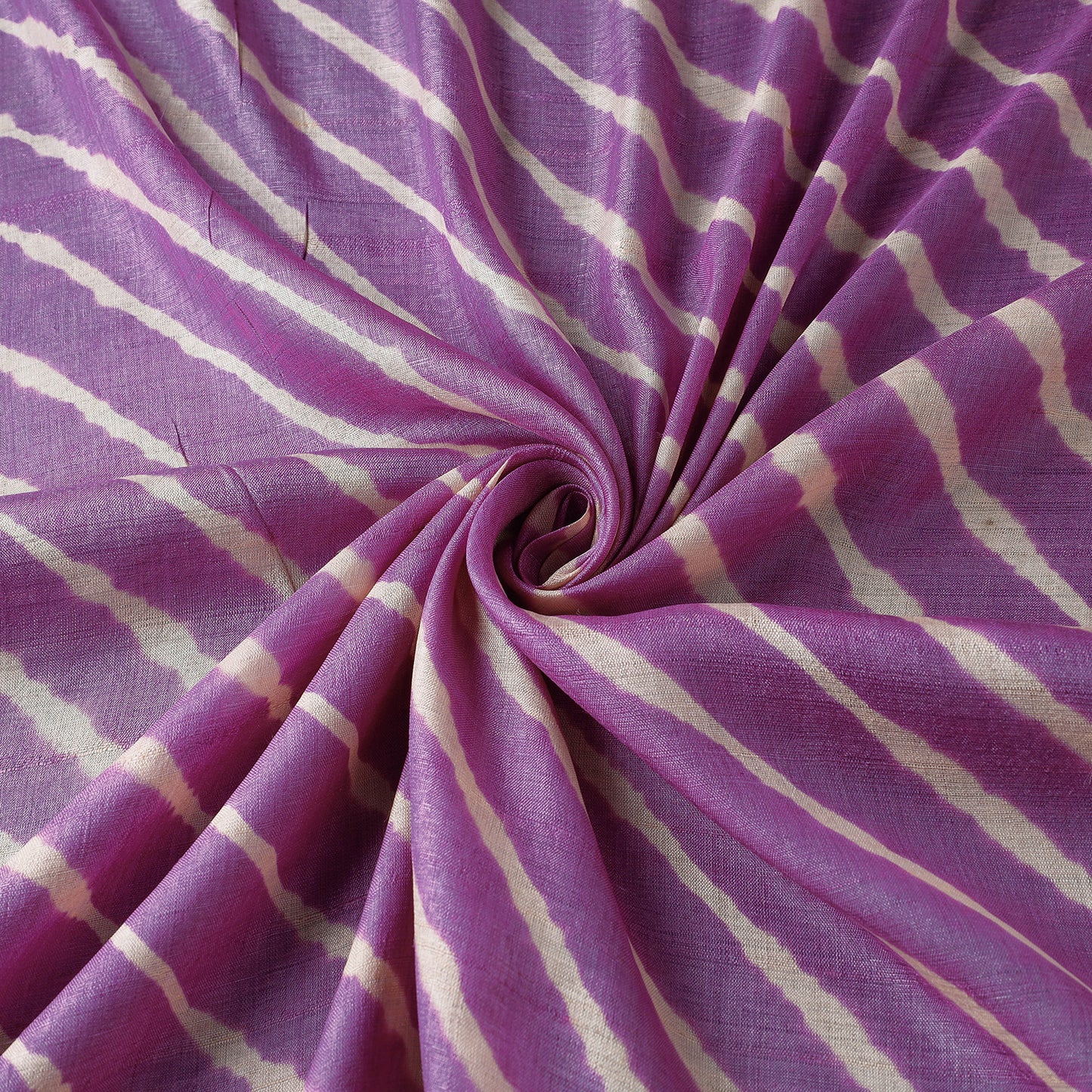 Purple - Leheriya Tie-Dye Tussar Silk Handloom Fabric
