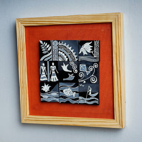  Miniature Handpainted Pine Wood Magnetic 9 Blocks Painting 