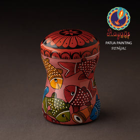 Pink Bengal Patua Handpainted Stainless Steel Multi Utility Canister