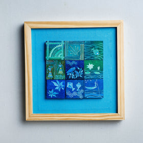 Miniature Handpainted Pine Wood Magnetic 9 Blocks Painting 