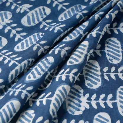 Blue - Indigo Hand Block Printed Pure Cotton Fabric