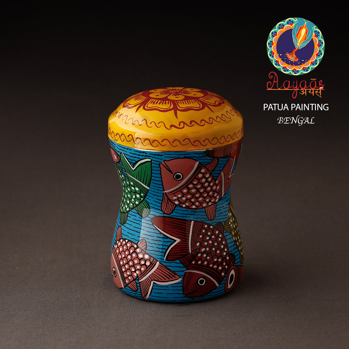  Bengal Patua Handpainted Stainless Steel Multi Utility Canister 