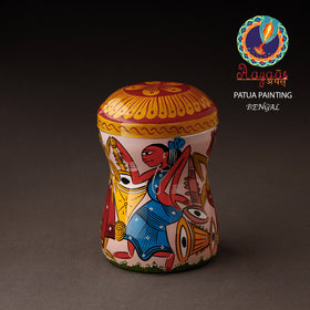 Pink Bengal Patua Handpainted Stainless Steel Multi Utility Canister