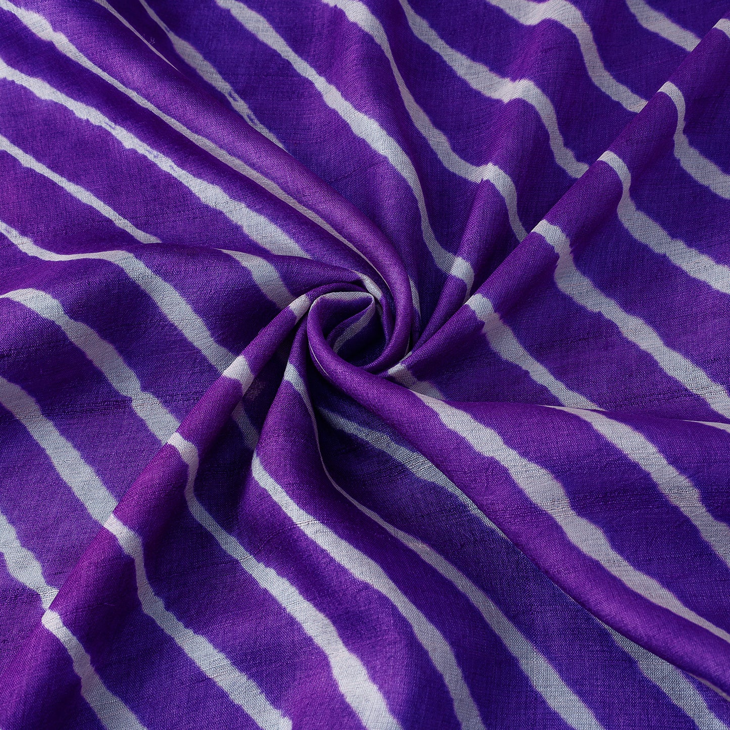 Purple - Leheriya Tie-Dye Tussar Silk Handloom Fabric