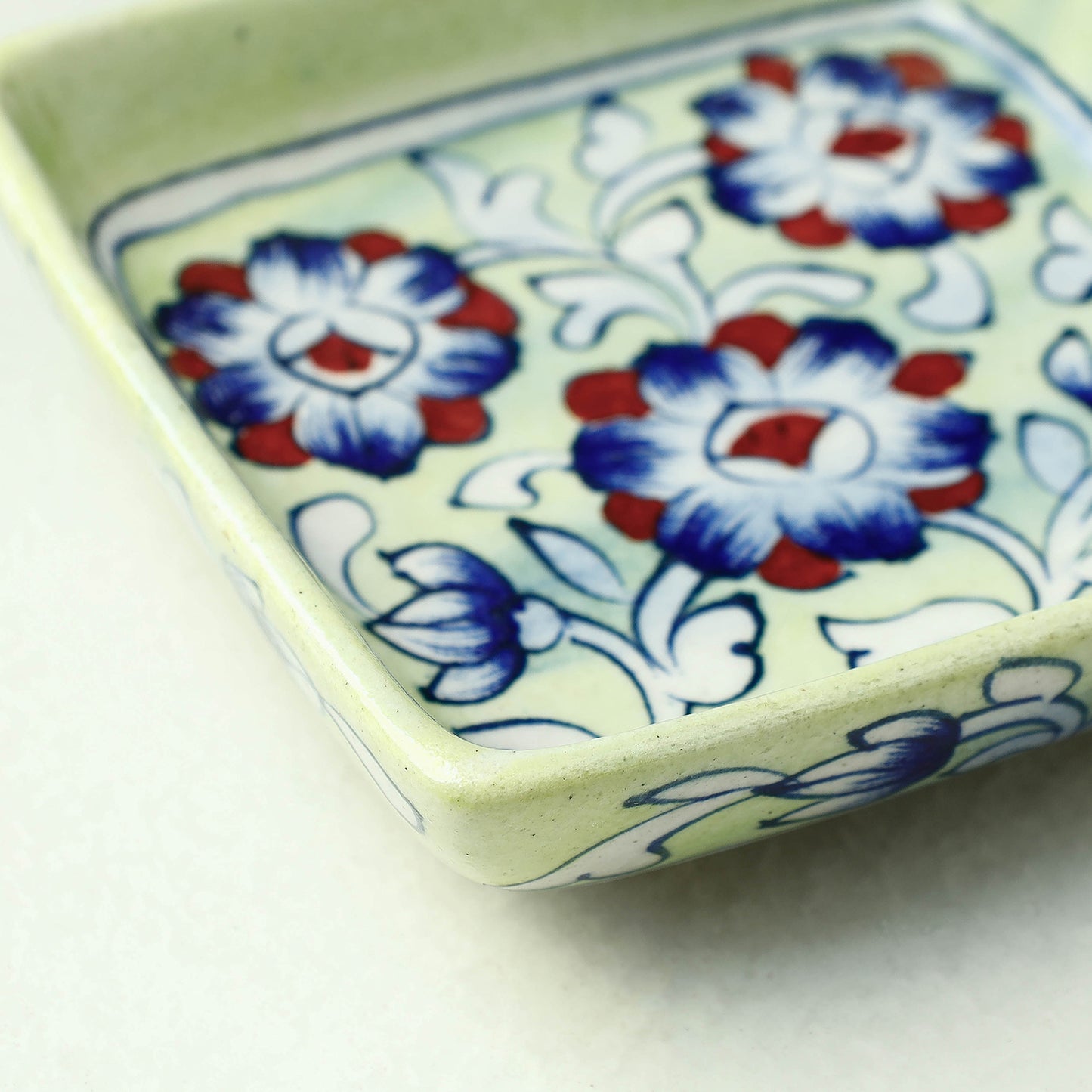 Original Blue Pottery Ceramic Square Tray (5 x 5 in)