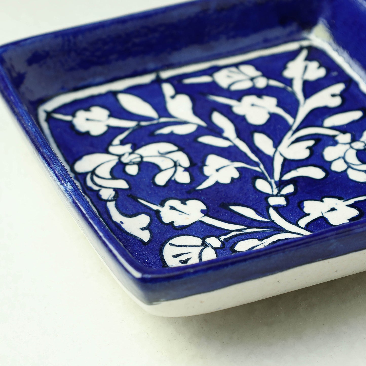 Original Blue Pottery Ceramic Square Tray (5 x 5 in)