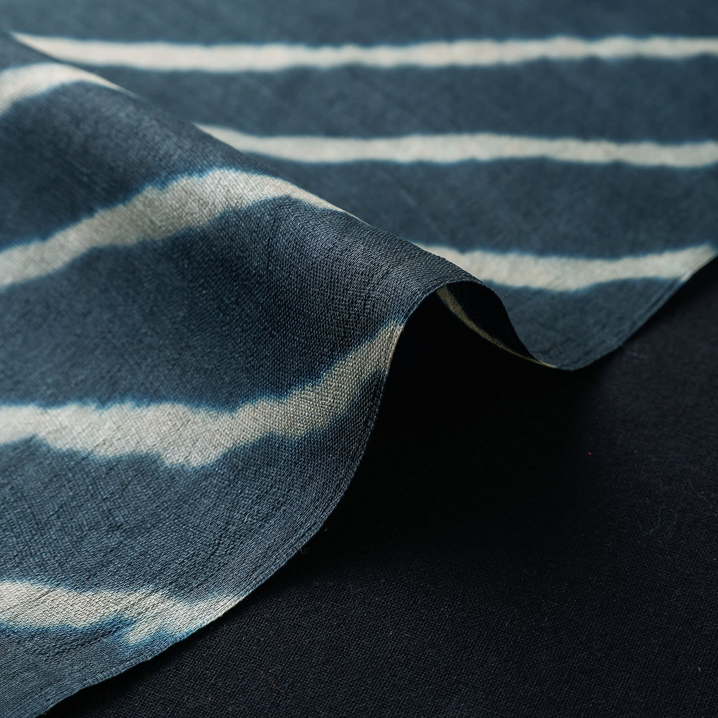 Blue - Leheriya Tie-Dye Tussar Silk Handloom Fabric