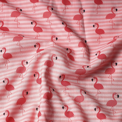 Pink Stripe Digital Printing Linen Fabric