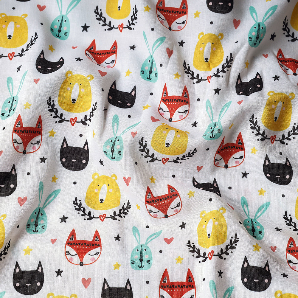  White Digital Printing Linen Fabric 