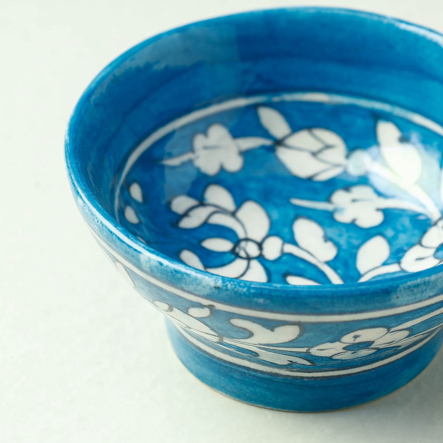 Original Blue Pottery Ceramic Bowl (4 x 4 in)