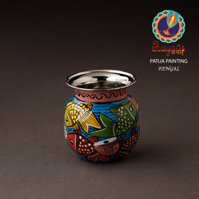  Bengal Patua Handpainted Stainless Steel Lota / Pooja Kalash