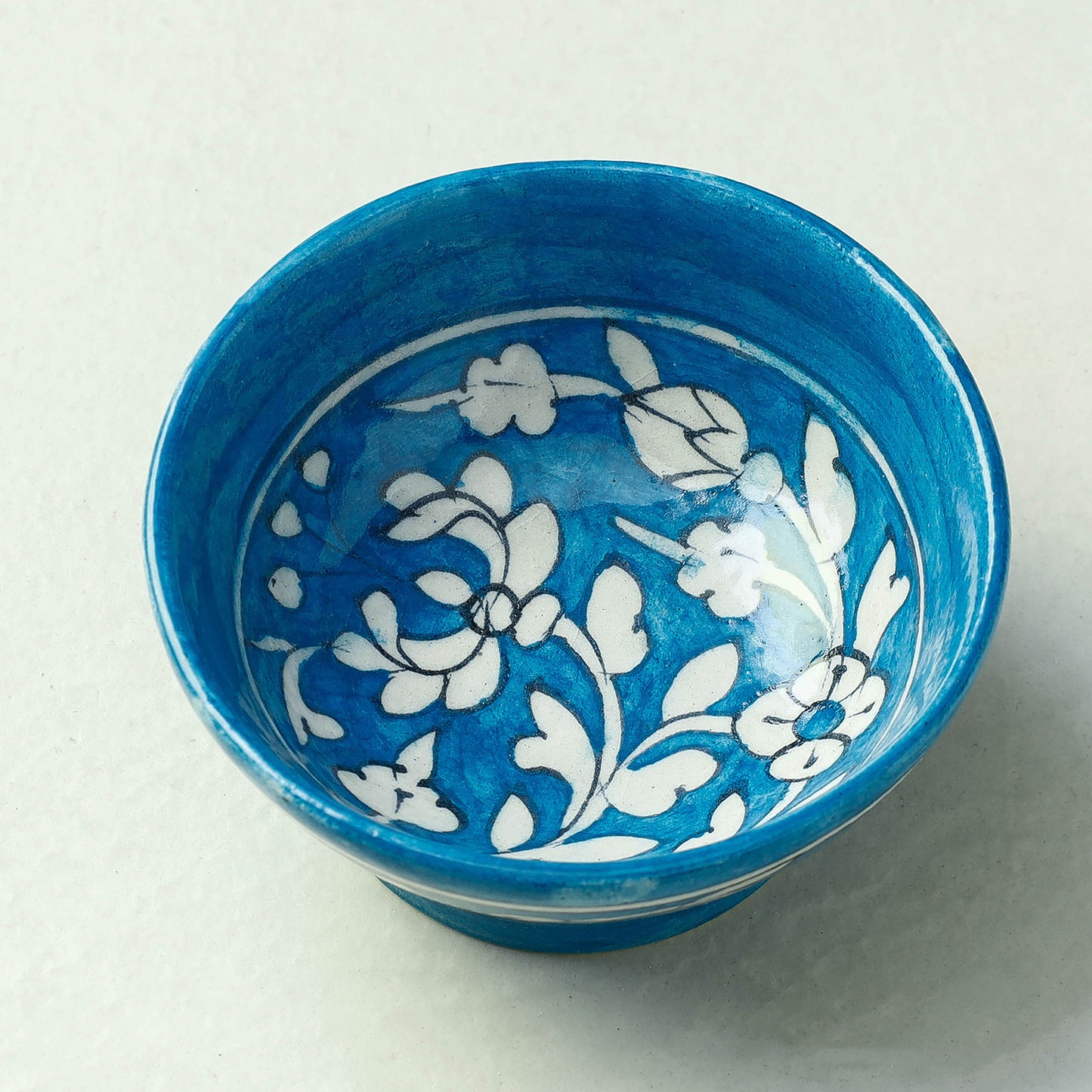 Original Blue Pottery Ceramic Bowl (4 x 4 in)