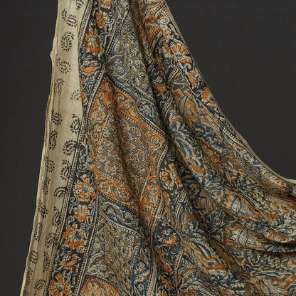 Brown - 3pc Kalamkari Block Printed Natural Dyed Cotton Suit Material Set