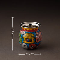 Bengal Patua Handpainted Stainless Steel Lota / Kalash / Container