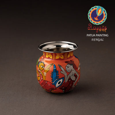 Bengal Patua Handpainted Stainless Steel Lota / Kalash / Container