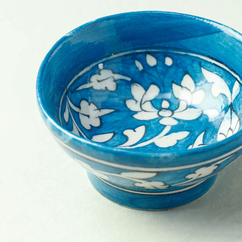 Original Blue Pottery Ceramic Bowl (4 x 4 in)