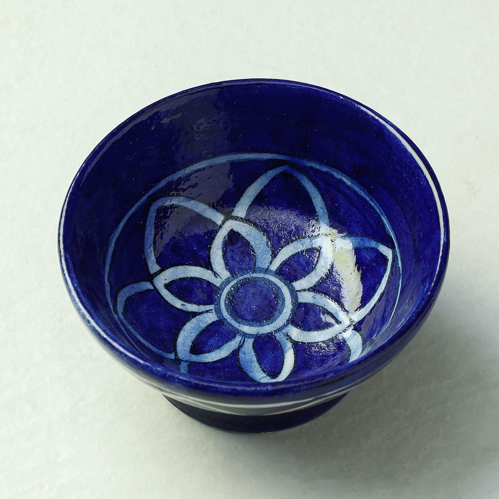 Original Blue Pottery Ceramic Bowl (4 x 4 in)