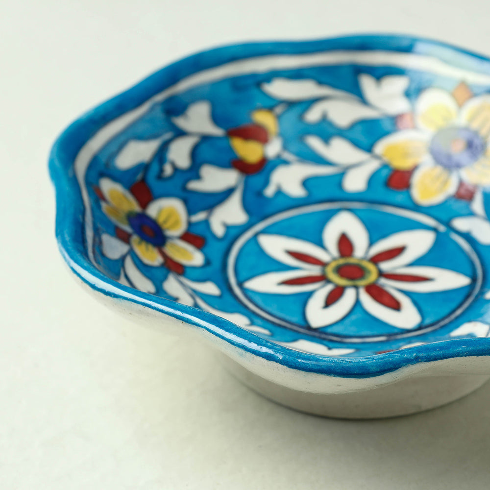 Original Blue Pottery Ceramic Bowl (6 x 6 in)