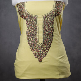  Kashidakari Hand Embroidery Pure Cotton Kurta Material 