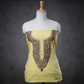  Kashidakari Hand Embroidery Pure Cotton Kurta Material 