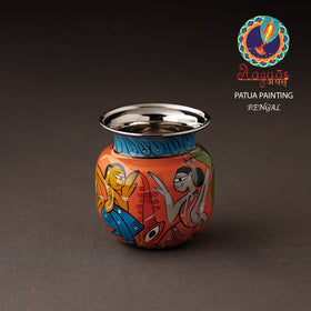  Bengal Patua Handpainted Stainless Steel Lota / Pooja Kalash