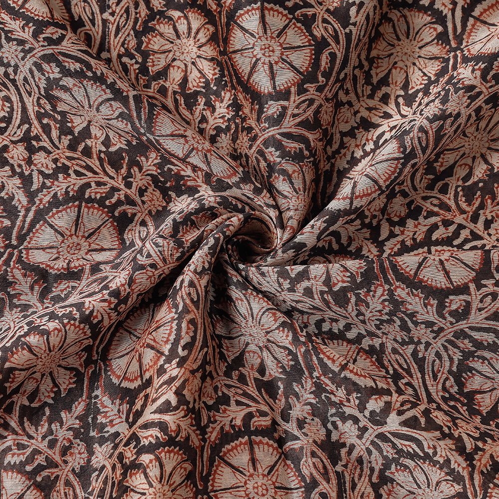  Pedana Kalamkari Block Printing Chanderi Silk Fabric 