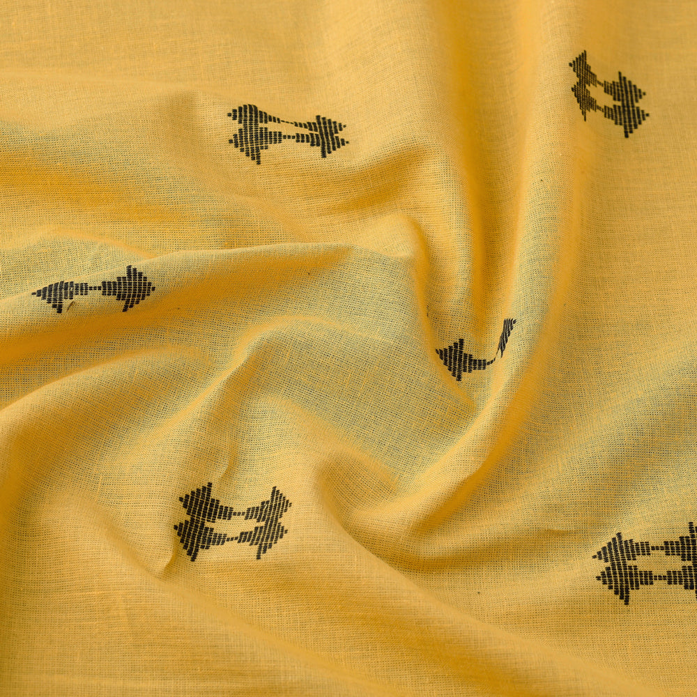 Yellow - Jacquard Prewashed Cotton Fabric