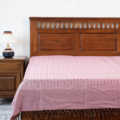 Peach - Pure Cotton Handloom Single Bedcover from Bijnor by Nizam
