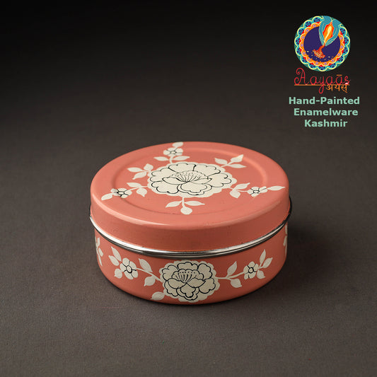 Kashmir Enamelware Floral Handpainted Stainless Steel Chapati Box