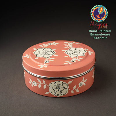 Kashmir Enamelware Floral Handpainted Stainless Steel Masala Box