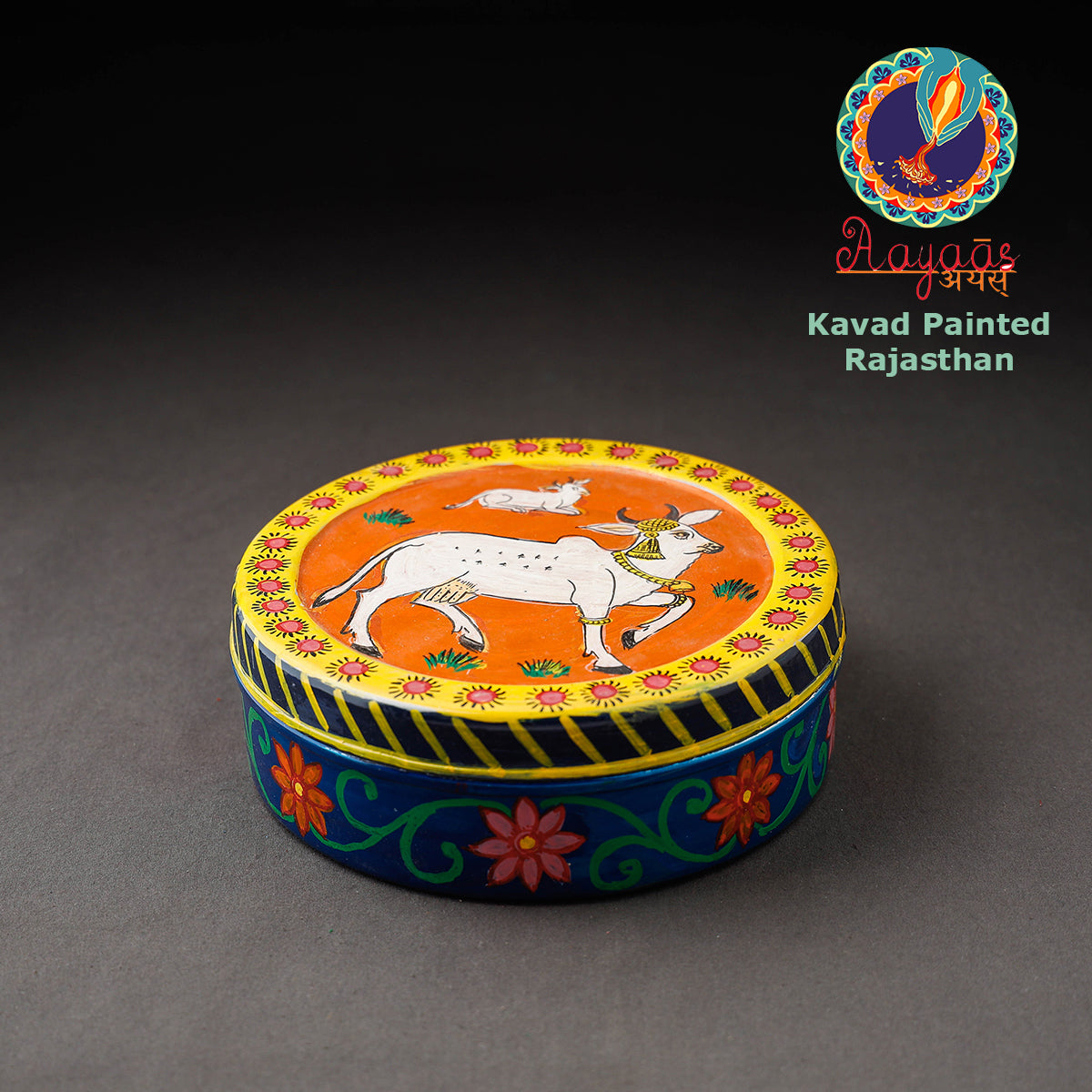  Kavad Handpainted Stainless Steel Multicolor Masala Box