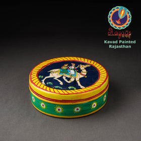  Kavad Handpainted Stainless Steel Multicolor Masala Box