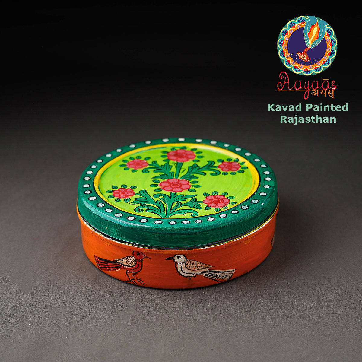 Kavad Handpainted Stainless Steel Multicolor Masala Box