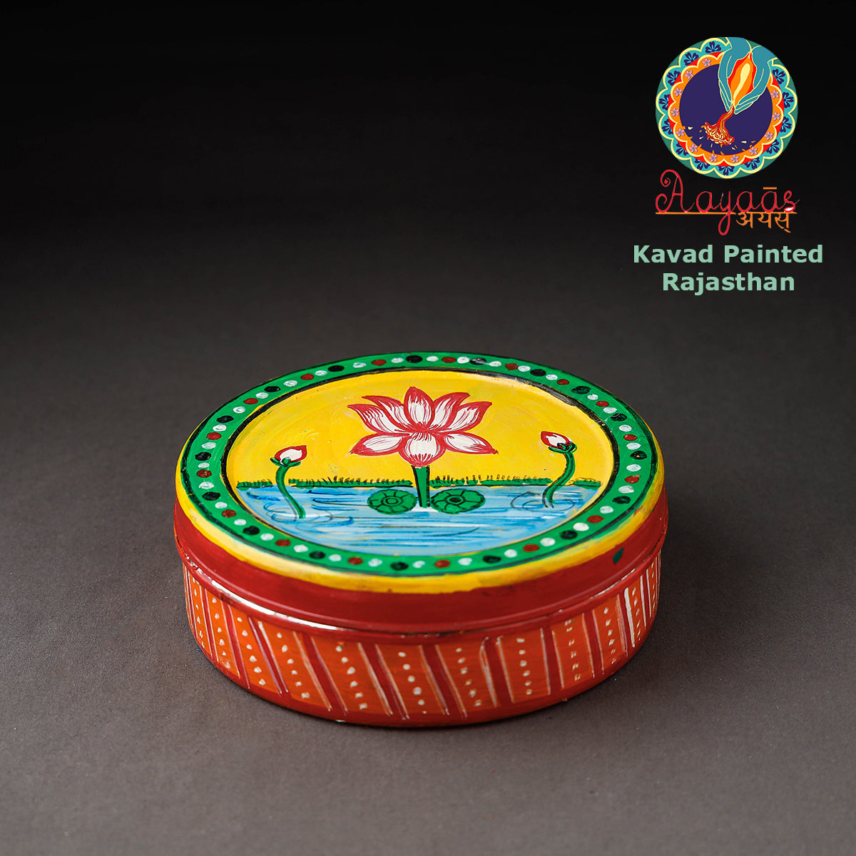  Kavad Handpainted Stainless Steel Multicolor Masala Box
