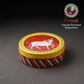 Kavad Handpainted Stainless Steel Multicolor Masala Box 