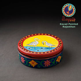 Multicolor Kavad Handpainted Stainless Steel Masala Box 