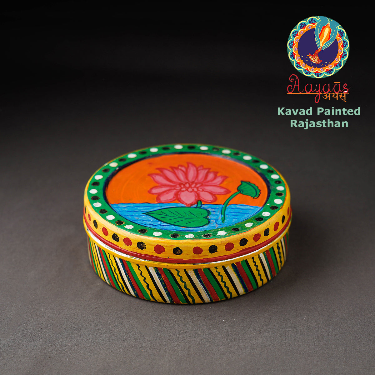 Kavad Handpainted Stainless Steel Multicolor Masala Box 