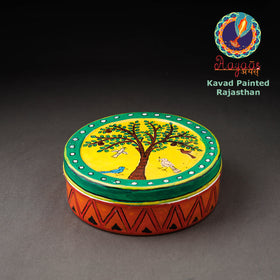  Multicolor Kavad Handpainted Stainless Steel Masala Box 