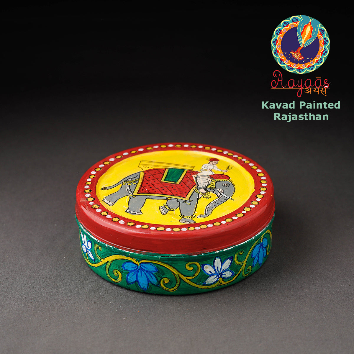  Kavad Handpainted Stainless Steel Multicolor Masala Box