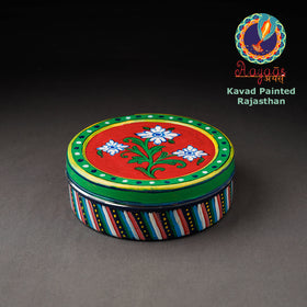  Kavad Multicolor Handpainted Stainless Steel Masala Box