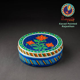  Kavad Handpainted Stainless Steel Blue Masala Box