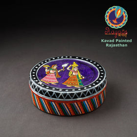  Kavad Handpainted Stainless Steel Multicolor Masala Box