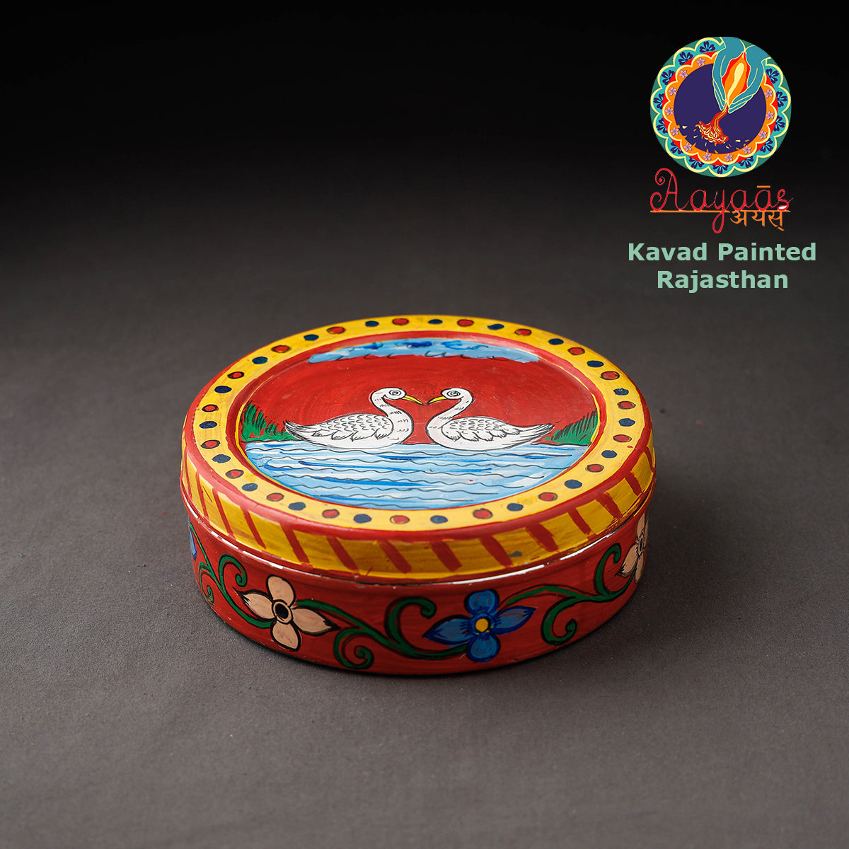  Kavad Handpainted Stainless Steel Multicolor Masala Box